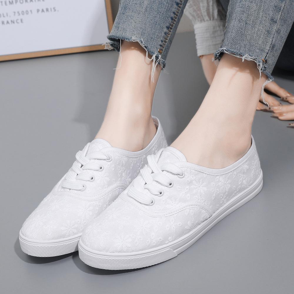 

Оригинальные одинарные женские парусиновые туфли мягкая подошва обувь больших размеров повседневные маленькие белые туфли белые женские туфли обувь балетки женские 41