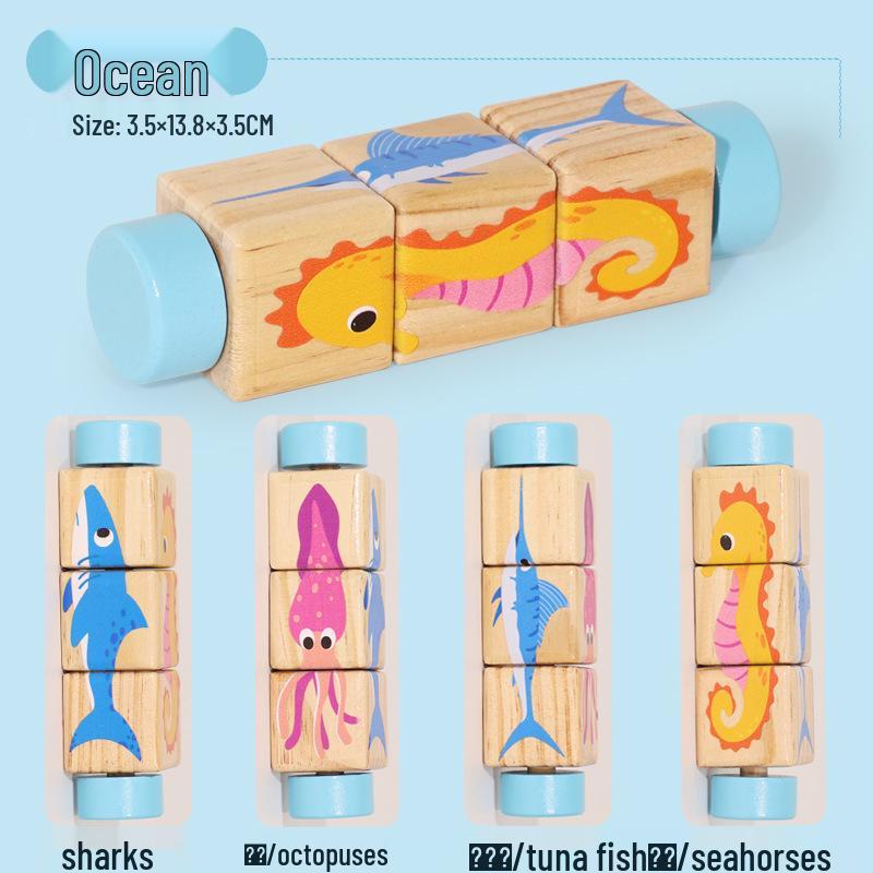 Rotating Building Blocks Puzzle for Kids Ages 3-6: Educational Toy for Parent-Child Interaction with Large Particles