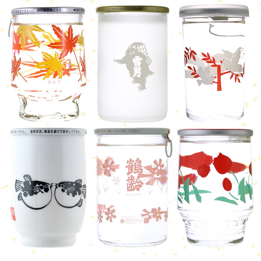 

Cup Sake Tasting Morito Juichi and Kunimare Also Joppari Cup Fukunohi Six-Bottle Set Kakuei, Yukio, Junmai, Shuzo, Masamune, Shuzo. available Sake.