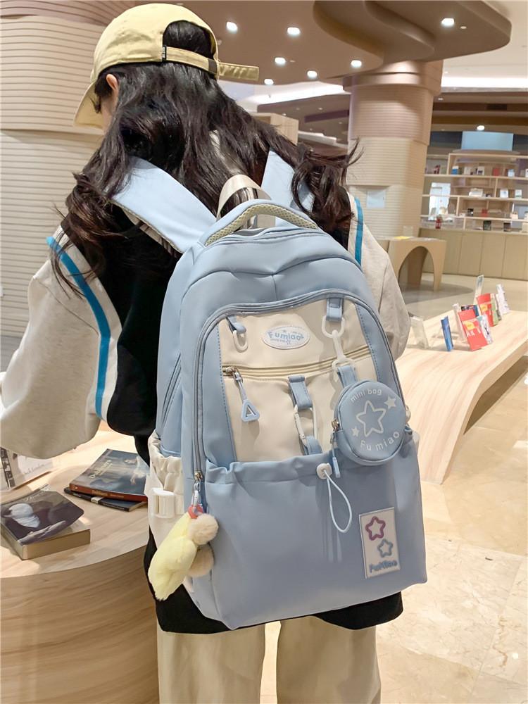 Girl Backpack With Nylon Material And Laptop Storage For School Education