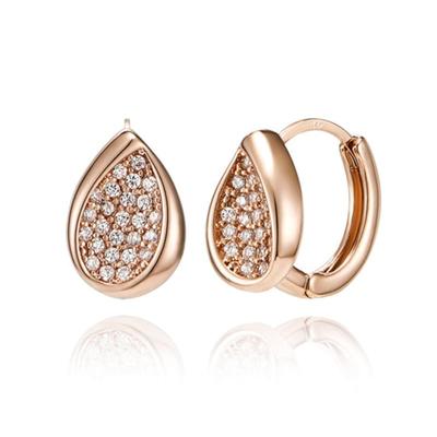 ELLE Jewelry 14K Water Drop Point One-Touch Earrings (Gold Pin) ELGPEE409