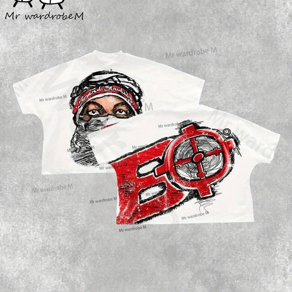 Y2K Style Printed Men's T-shirt 100% Cotton Fabric Summer Street Style Short Sleeve Women Cool Design Retro Summer