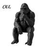 Contemplative Literary Gift 3D Printed Thinking Gorilla Figurine, Mini Thinker Statue, Miniature Sitting Figurines Modern Minimalist Sculpture