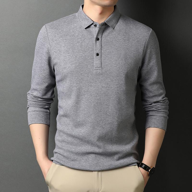 Men's Spring Autumn Long Sleeve Polo Shirts T-Shirts Tops Blouse Undershirts For Men Sweatshirts Office Formal Clothes
