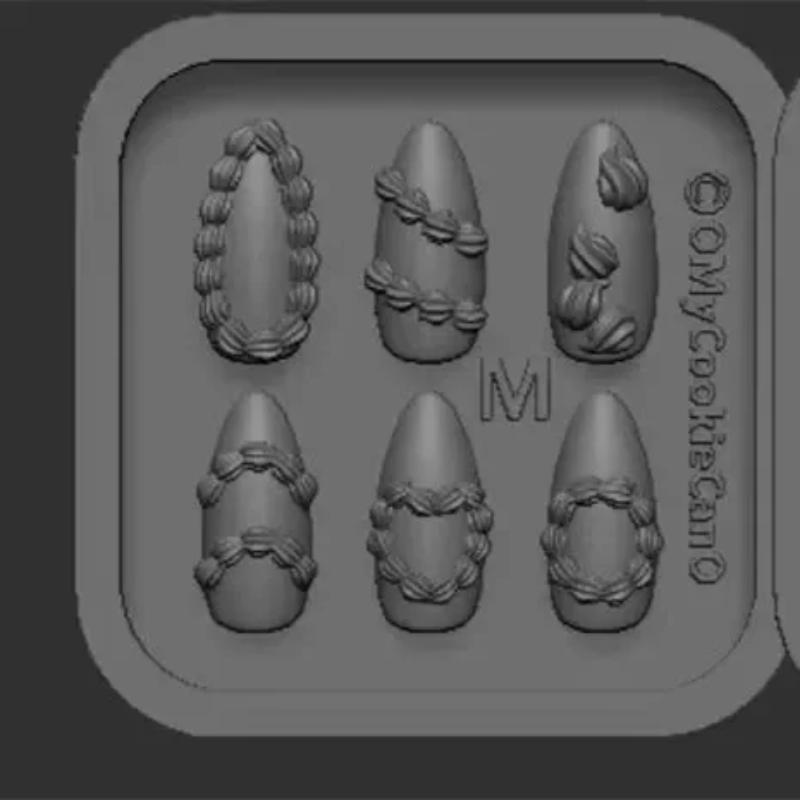 Cake Cream 3D Silicone Carving Jewelry Nail Mold Diy Design Nail Art Nails Decorations Template For Nail Charms Manicure