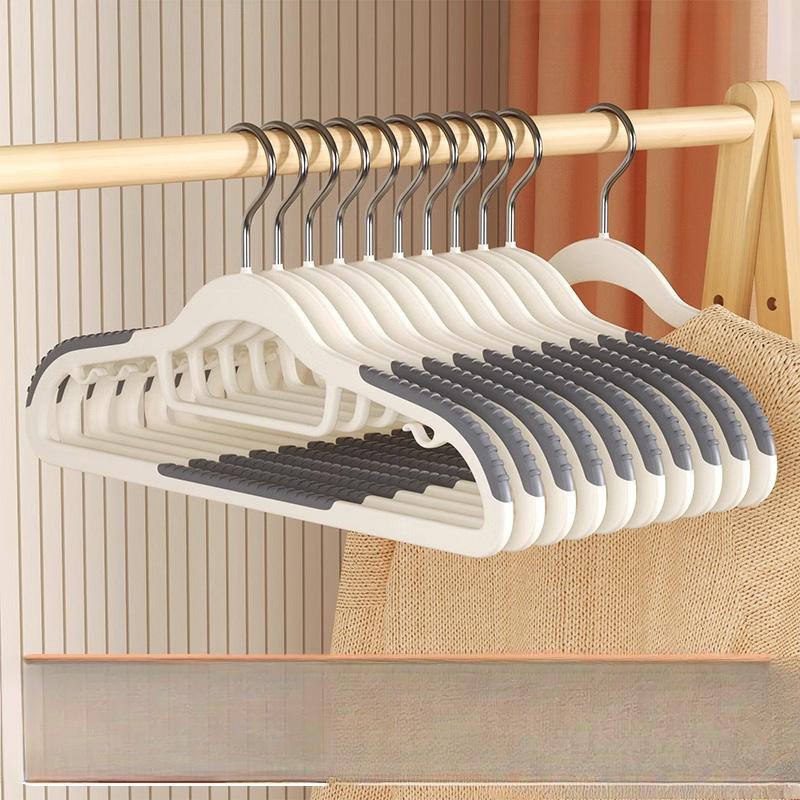 

5 шт. не оставляющих следов вешалок для одежды, нескользящие, противоплечевые, пластиковые, двухпозиционные, для влажных и сухих бытовых вещей 5pcs серый