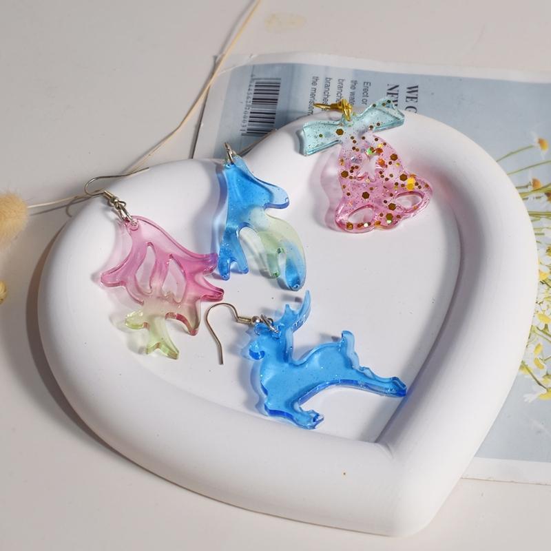 Orecchini Serie Natalizia Stampi in Silicone Stampi per Resina Epossidica Cristallina Ornamento Natalizio per Artigianato di Gioielli Festivi