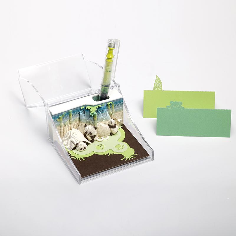 3D Creative Panda Model Notepad Loose Leaf Office Memo Pad Paper Art Gift Craft