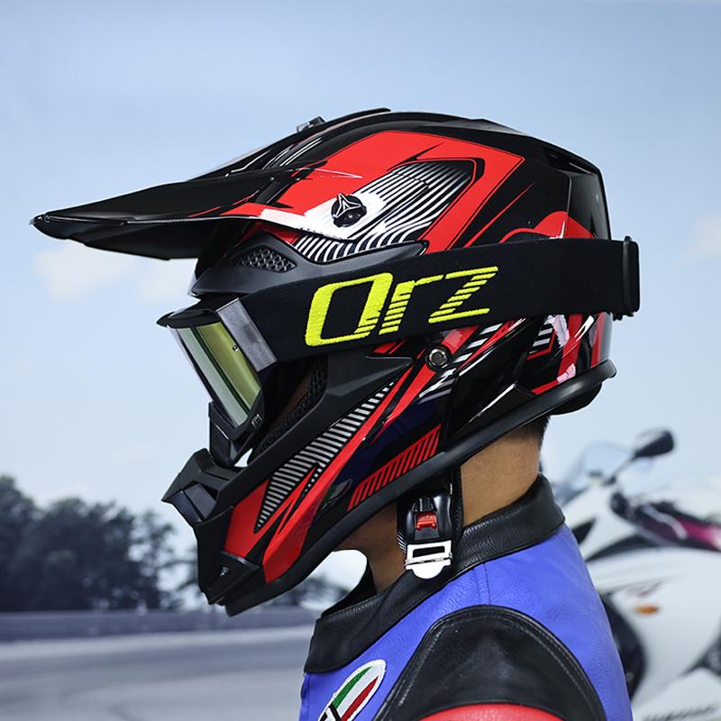 ORZ-F16-Off Road Motorcycle Helmet, Men's and Women's Rally Helmet, Mountain Bike Riding, Speed Reduction, Karting, All Seasons