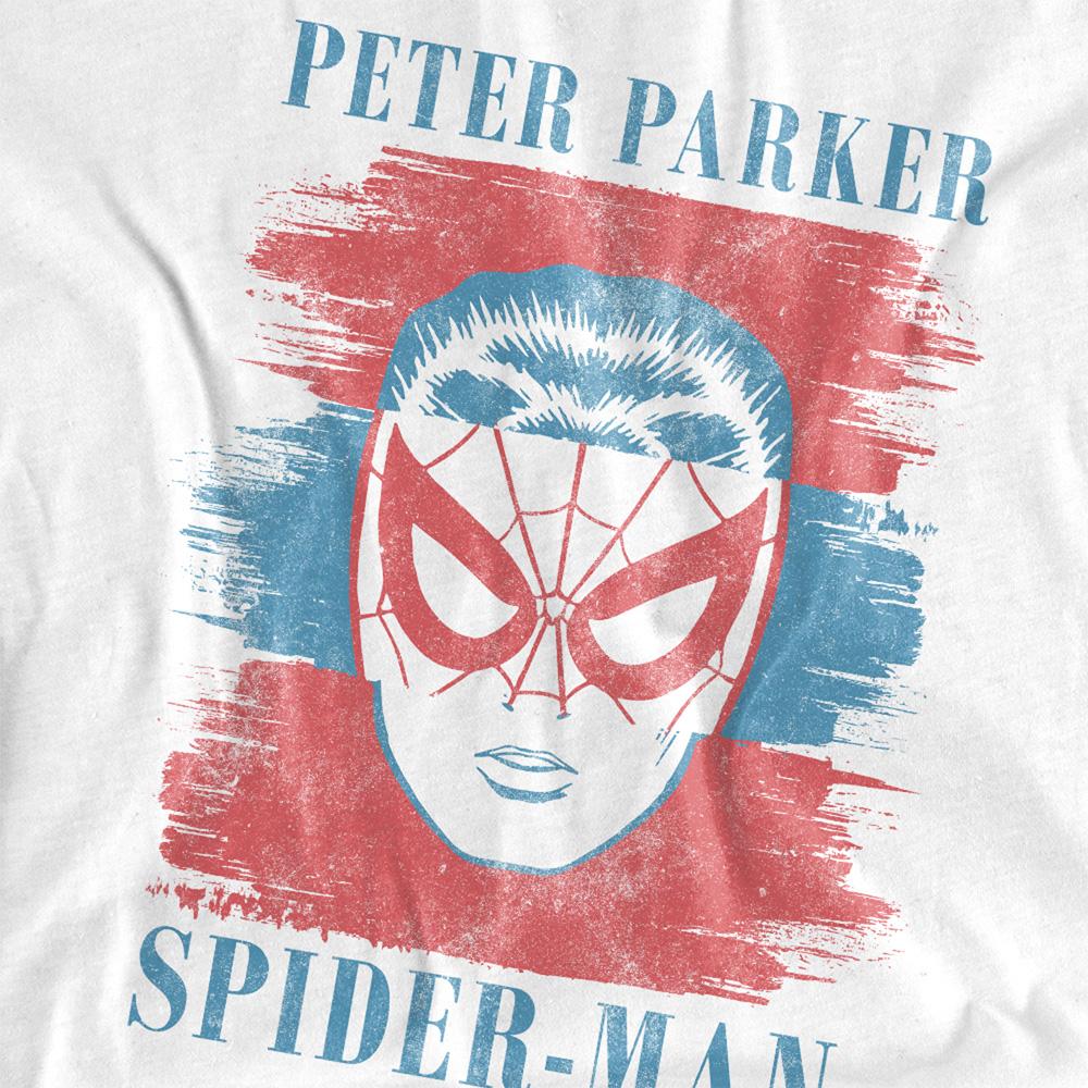 Spider-Man Unisex Adult Peter Parker Striped T-Shirt