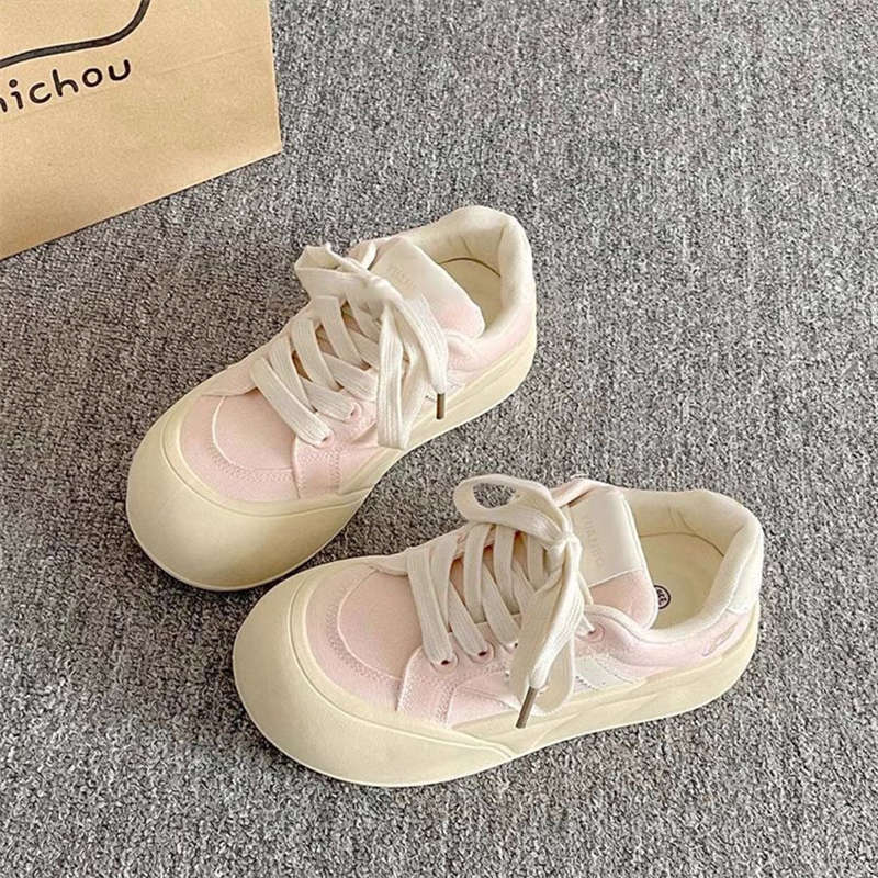 Little white shoes for women who step on shit 2025 spring and autumn new ugly cute bread shoes casual versatile platform student sports shoes for wome