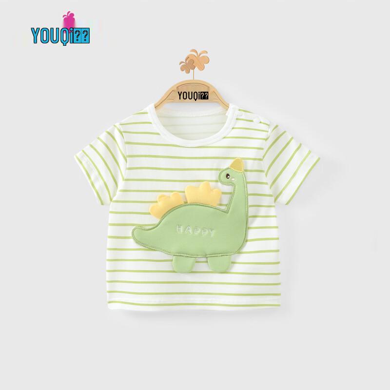 Youqi Baby Unisex Striped Short Sleeve T-Shirt 80