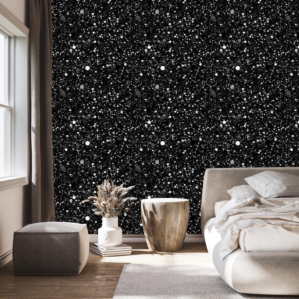Black glitter wallpaper black, graphite, gray and light gray 50x1000
