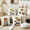 1/4Pcs Floral And Plant Printed Pillow Cover, Bohemian Room Living Room Sofa Decoration Cushion Cover (Without Pillow Core)
