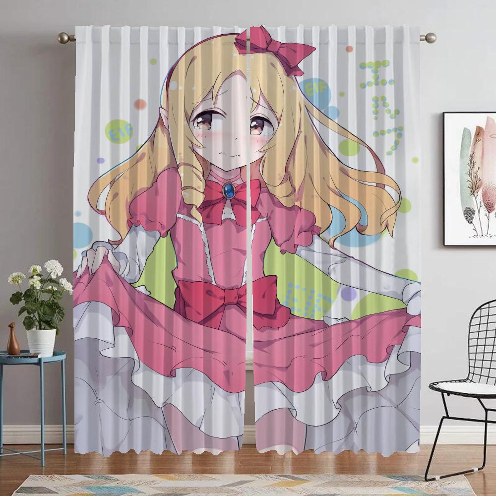 Eromanga Sensei Window Curtain for Room 2 Panel Curtains Child Room Shades Home Interior Curtains Partition Tulle for Bedroom
