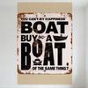 Vintage 'You Can't Buy Happiness' Metal Tin Sign - Boat Buy a Boat Humorous Iron Plaque for Home Bar Man Cave Decor