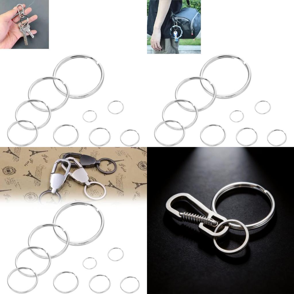 Metal Keychain Rings With Double Loop Nickel Finish For Key Holder Collection