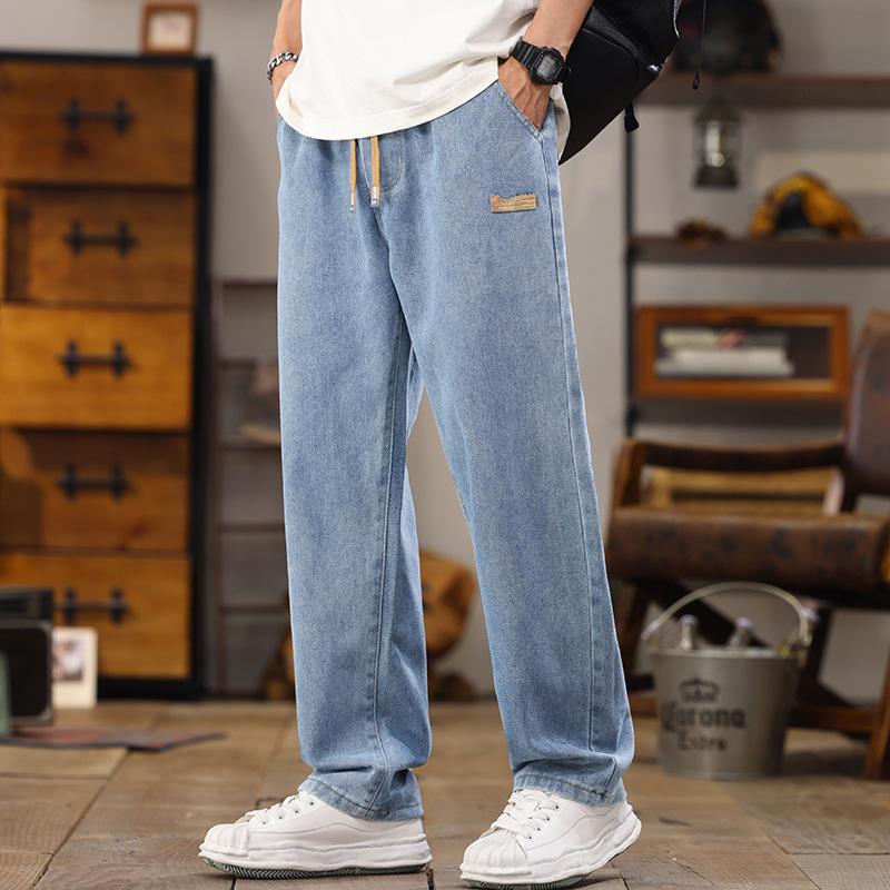 

Spring Men s Loose Wide-leg Casual Trousers M синій