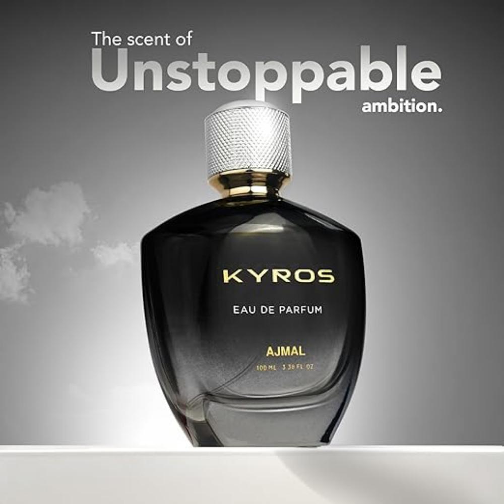 Ajmal Kyros Perfume | 100ml  | Long Lasting Oriental Woody Scent with Spicy, Amber & Musky Notes | | Daily, Office, Perfume for Man & Woman