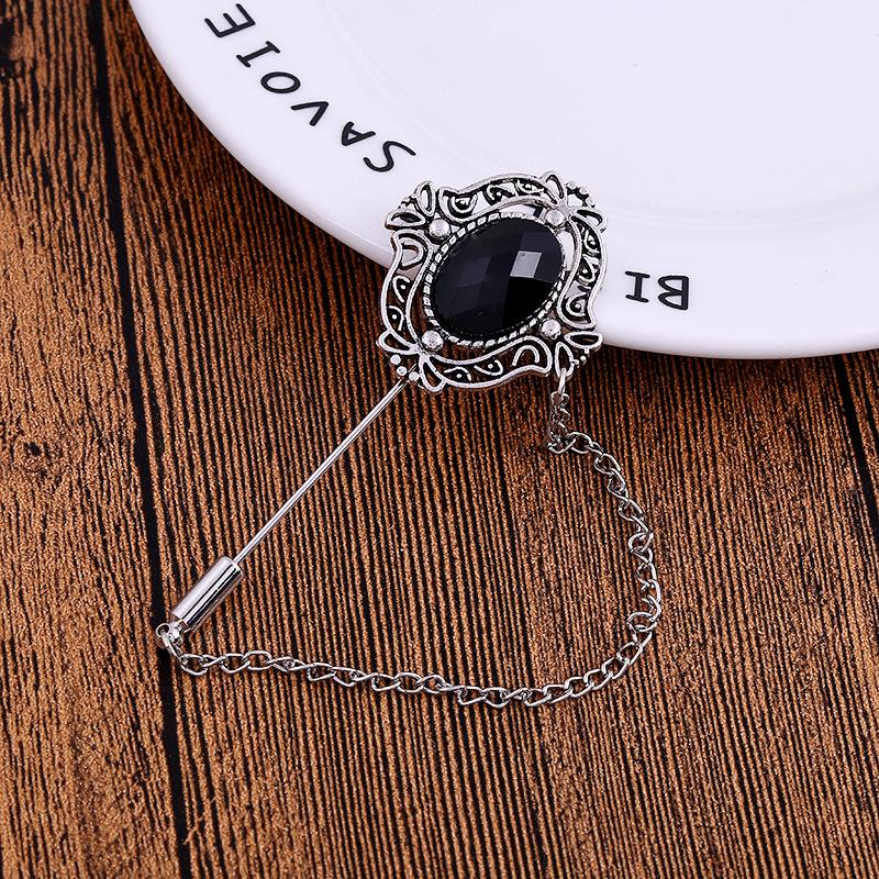 Z109 Retro Diamantbesatt Brosch, Herrarnas Lilla Kostyminsats Brosch Smycken