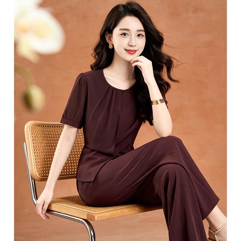 Women s Elegant Chiffon Two-Piece Summer Set 2XL