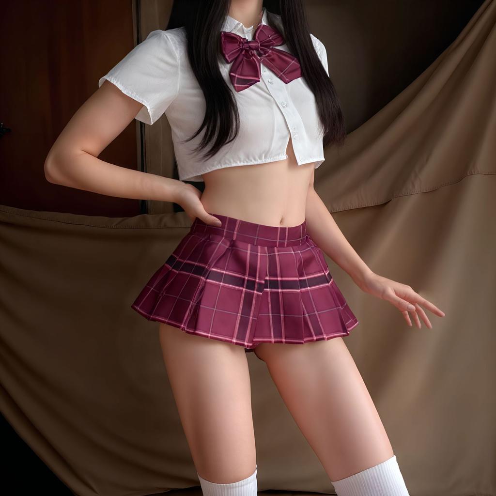 Sexy Campus Flirting JK Uniform Role Playing Pure Desire Wind Passion Temptation Tight Fold Skirt Erotic Underwear