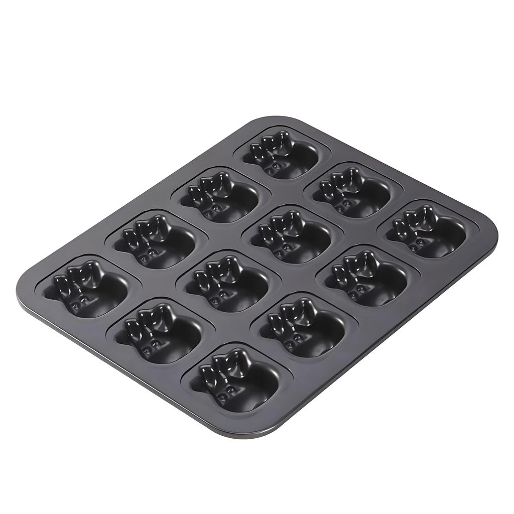 Cow Shape Muffin Pan 12-Cavity, Non-Stick Animal Cake Mold for Baking - Durable Carbon Steel Bakeware