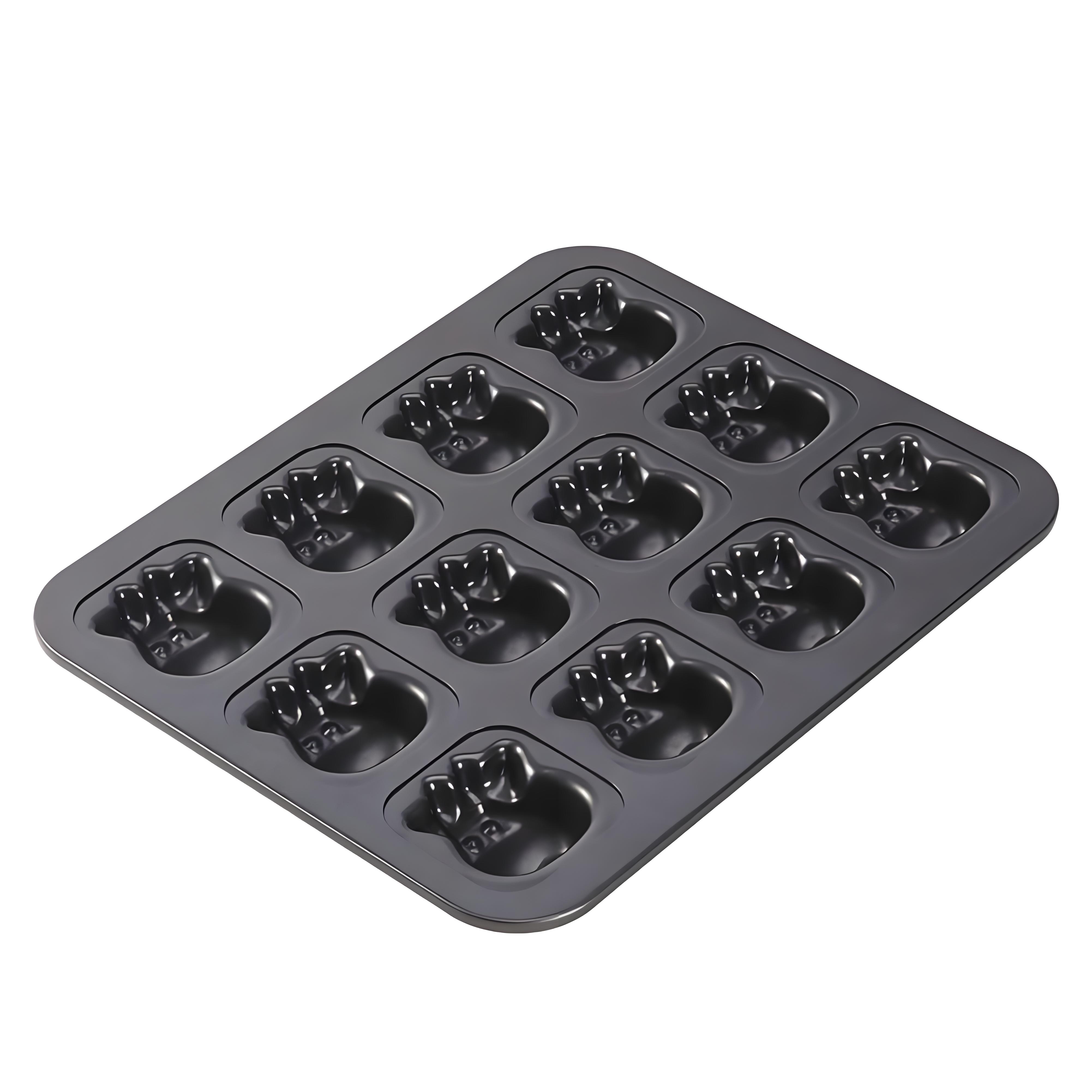 

Cow Shape Muffin Pan 12-Cavity, Non-Stick Animal Cake Mold for Baking - Durable Carbon Steel Bakeware чёрный