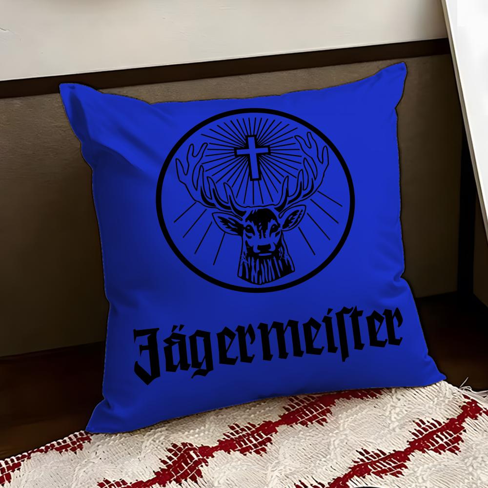 JJagermeister Cushion Cover Reversible Soft Durable Pillow Cover Home Car MultiScene Use for Daily Comfort