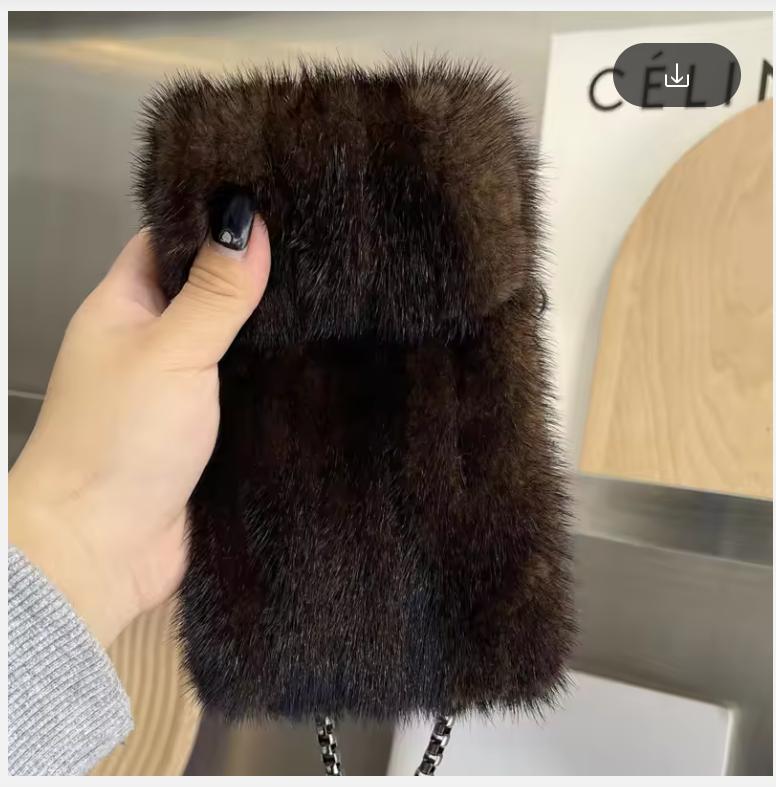 Real Mink Fur Bag Crossbody Bags For Women Phone Bag Lady Shoulder Bags Real Fur Bag Female Messenger Bag Winter Handbag Ladies