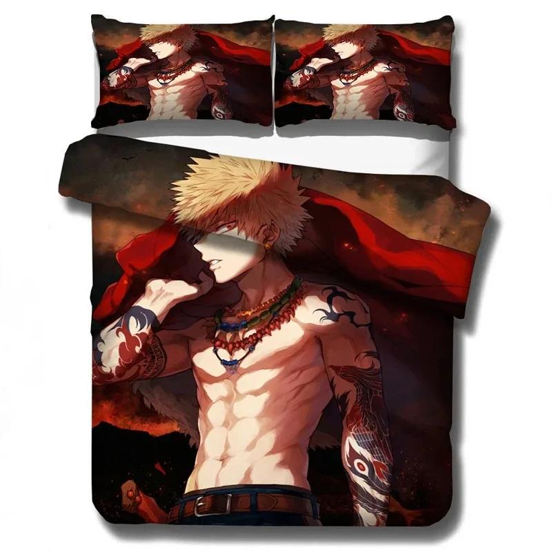 My Hero Academia Bedding Set Printed Duvet Cover Pillowcase Single Double Queen Super King Size Sets Linen (NO Sheet)