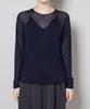 Nano Universe Swivel Wool Crew Neck Knit Size M Pullover, Women's, (120), Navy, 669-5222301