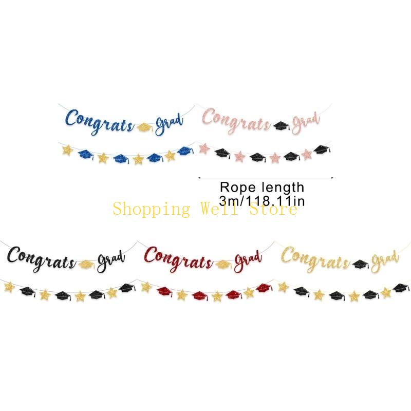 KX4B Glittering Congrats Grads Ornament Graduation Party Hanging Decoration for Class of 2025 for Decoration Celebration