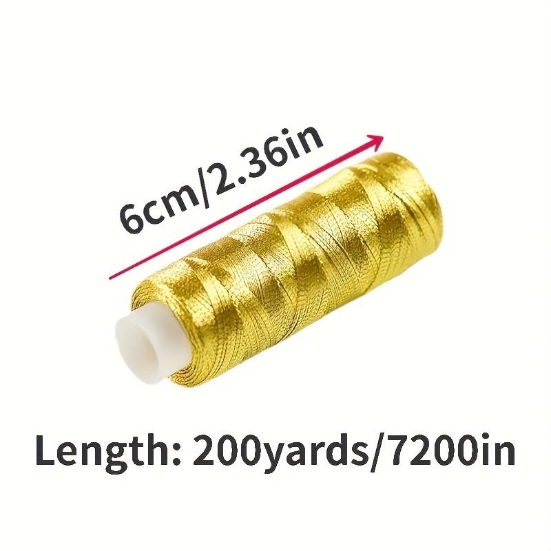 2 Stück/Deluxe Gold, Silber, Garn - 182,88 Meter, Hell und Schimmernd, für DIY-Nähen, Stickerei und Patchwork-Bastelarbeiten.