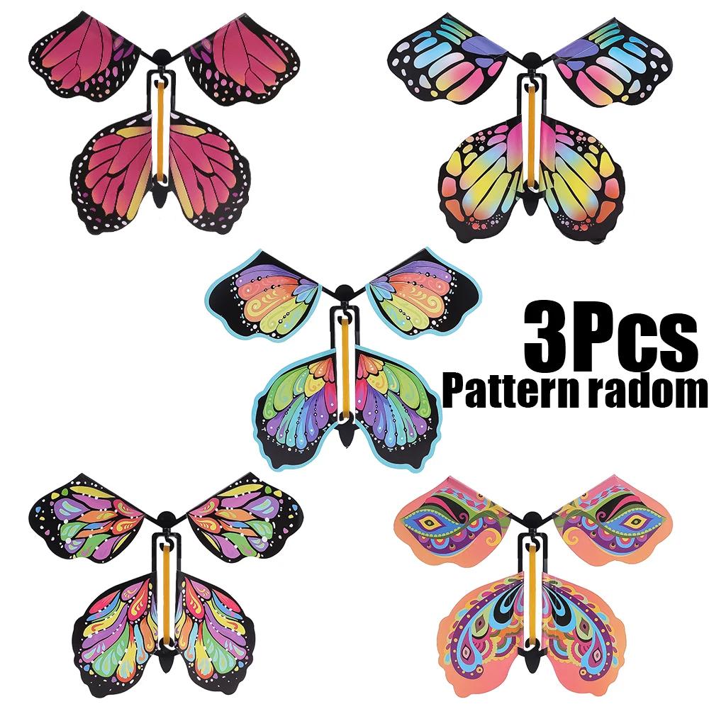 5/1Pcs Random Color Magic Fairy Flying Butterfly Children Toys Transformation Wind Up Butterfly Toy Surpris Gift For Kids Child