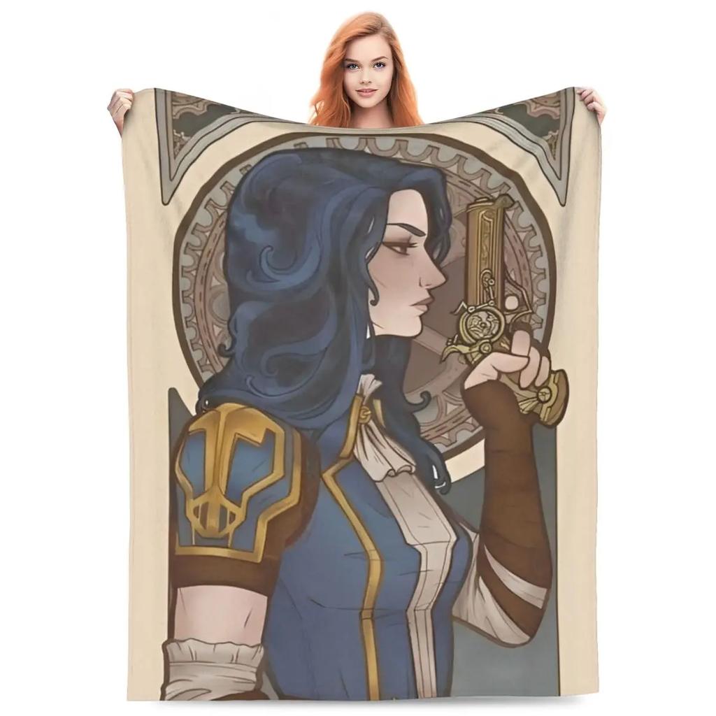 Arcane Caitlyn Game Flannel Blanket Warm Soft Throw Blanket for Outdoor Picnic Print Bedspread Sofa Bed Cover