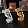 6Pcs with Swan Shaped Base Swan Fruit Spoon Elegant Dessert Spoon Coffee Spoon  Kitchen