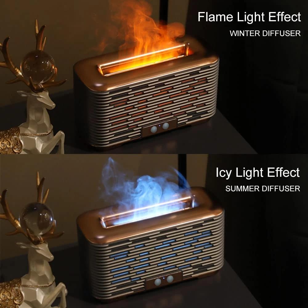 Vzduchový olejový difuzér Depulat Flame Ultra tichý zvlhčovač chladné mlhy Bezvodá ochrana proti automatickému vypnutí Aroma difuzér pro domácí kancelář