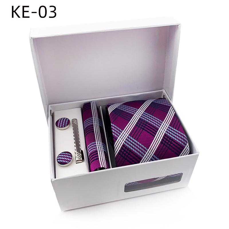 Men'S Tie Gift Box 6-Piece Set Tie Pocket Towel Scarf Cuff