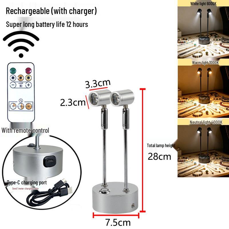 Remote-Controlled Long-Life Charging Spotlights for Jewelry Display Cases