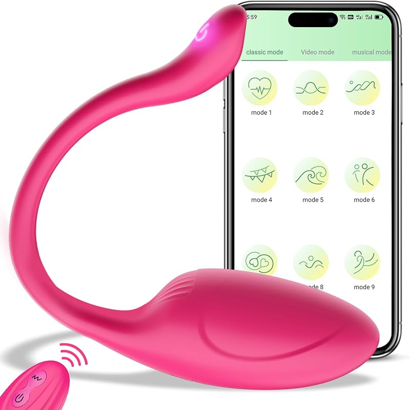 APP Remote Control G-spot Panty Vibrator, Pink Fun Long Distance Bluetooth Wearable, Rechargerable Adult Sex Toys More Than 10 Vibrations for Women