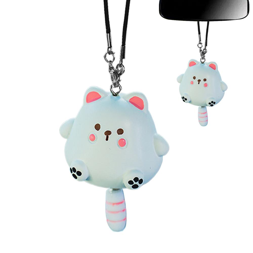 Cat Charm For Car Cute Kitten Car Rearview Pendant Car Rearview Pendant Decoration Car Hangable Resin Kitten Accessories