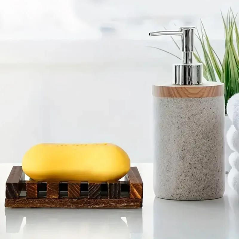 Wooden Natural Bamboo Soap Dishes Tray Holder Draining Box Storage Soap Rack Portable Shower Bathroom Soap Dish Storage Tray
