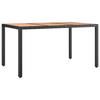 VidaXL Table de jardin plateau en bois Noir Résine tressée bois massif 319551