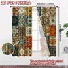 2pcs, 2D FLAT PRINTING Curtains (Without Rod) Mosaic Harmony Minimalist Holiday Curtains Versatile Durable Polyester Curtains