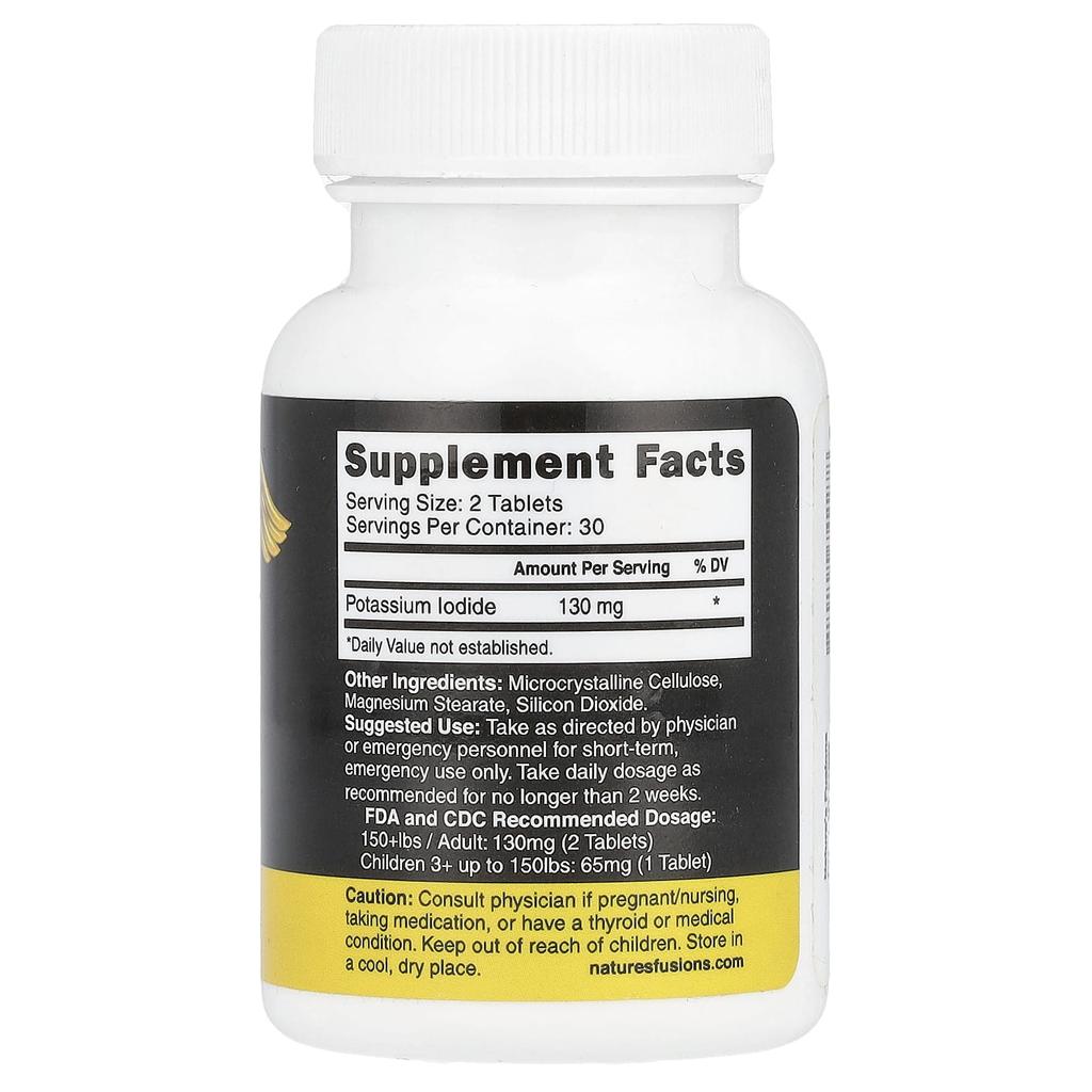 Kaliumjodidtabletter, 60 tabletter (65 mg per tablett)