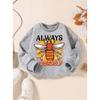 1pc "Always Yourself" Bee-Themed Inspirational Text And Pattern Print Children'S New Polyester Sweatshirt!