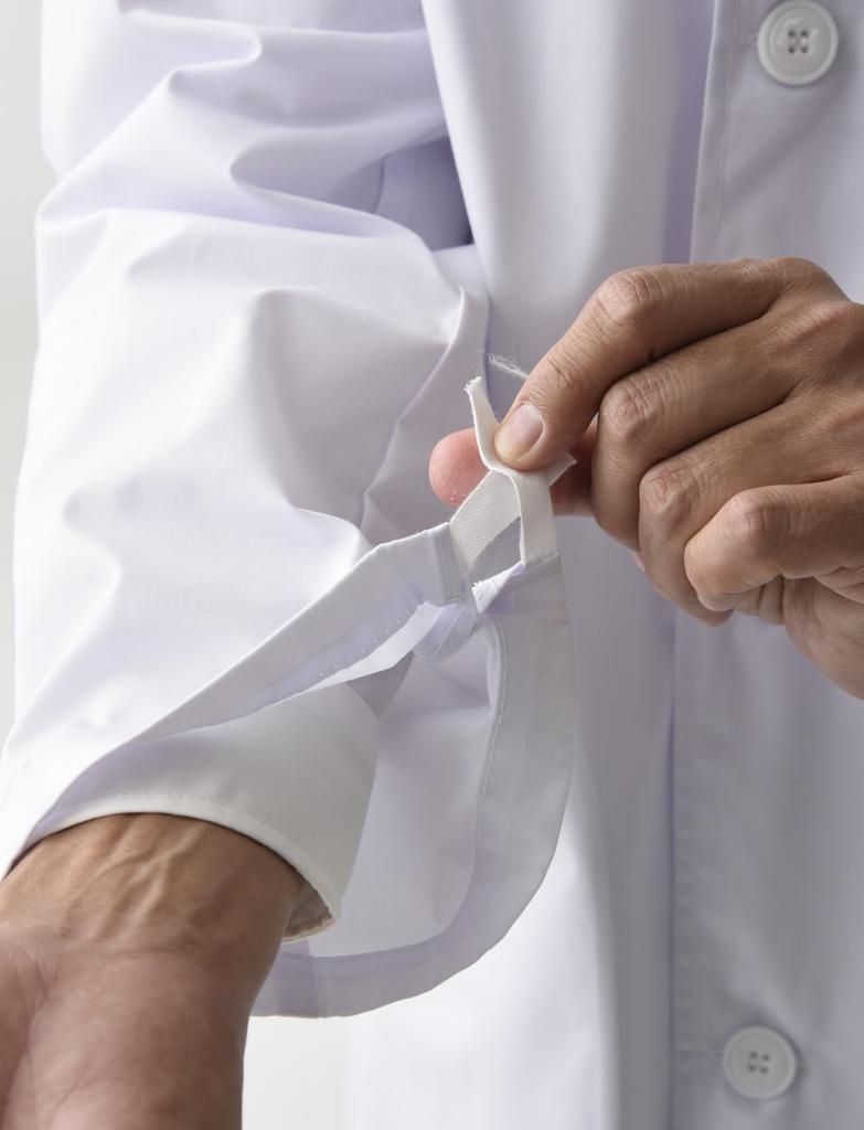 Seven Uniform AA0115-8 Antibacterial Medical Coat, Men's, Long Sleeve, White, Size M