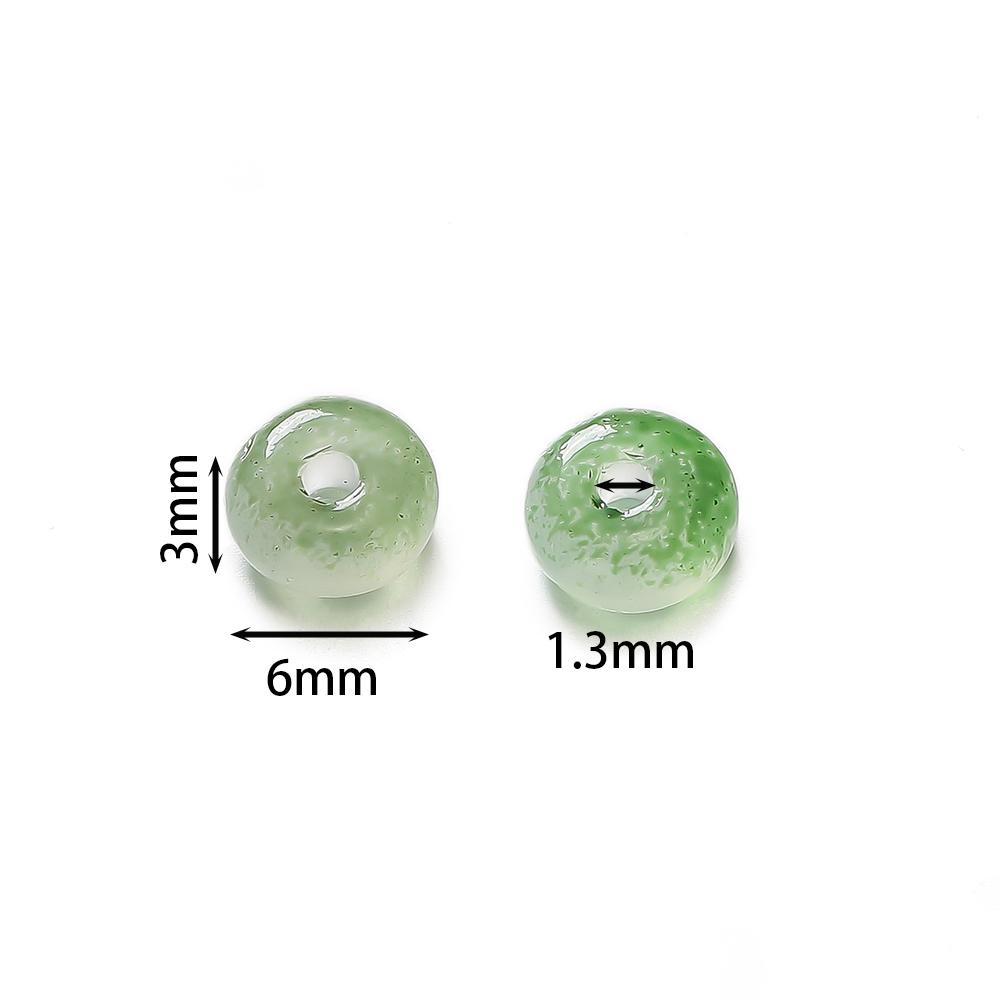100pcs/lot Glass Imitation Jade Beads Flat Round Spacer Beads Mixed Bead for DIY Necklaces Bracelets Jewelry Making Accessories