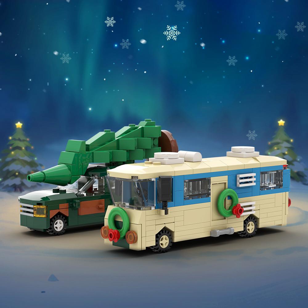 MOC National Lampoon's Christmas Vacation Building Blocks Model Christmas Story Super Small RV Bricks Assembly Toys Kids Gifts